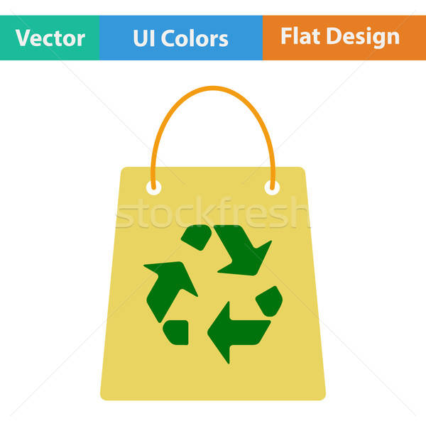 Shopping bag with recycle sign icon Stock photo © angelp