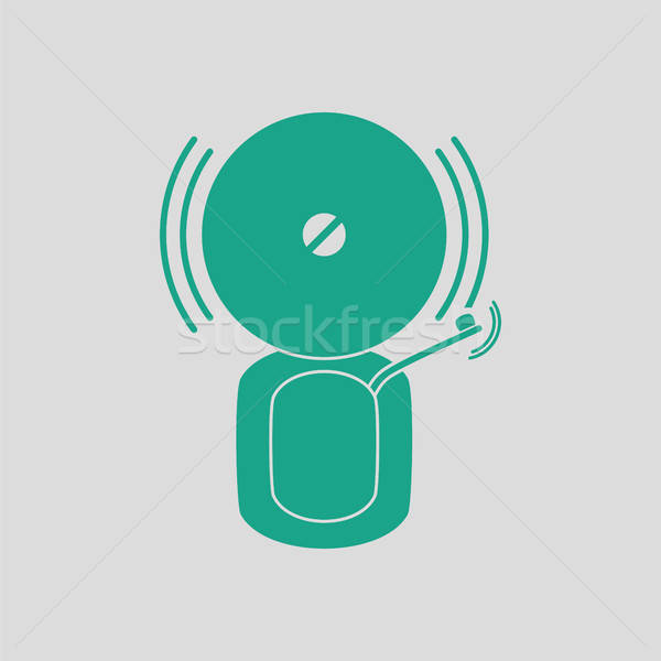 пожарная тревога икона серый зеленый металл знак Сток-фото © angelp