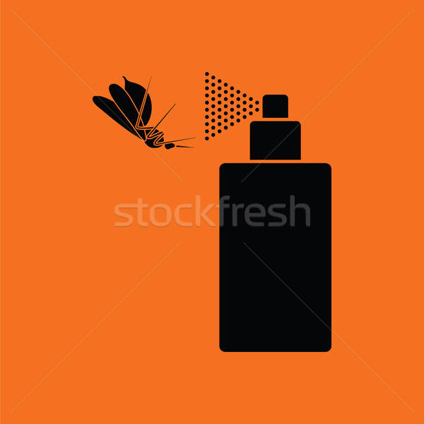 Zanzara spray icona arancione nero mondo Foto d'archivio © angelp