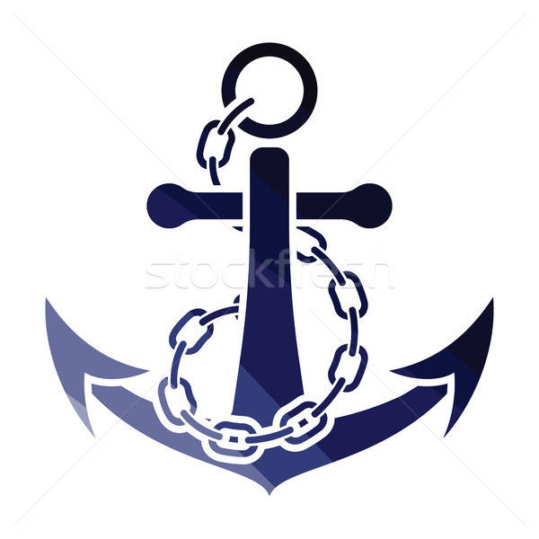 Sea anchor with chain icon Stock photo © angelp