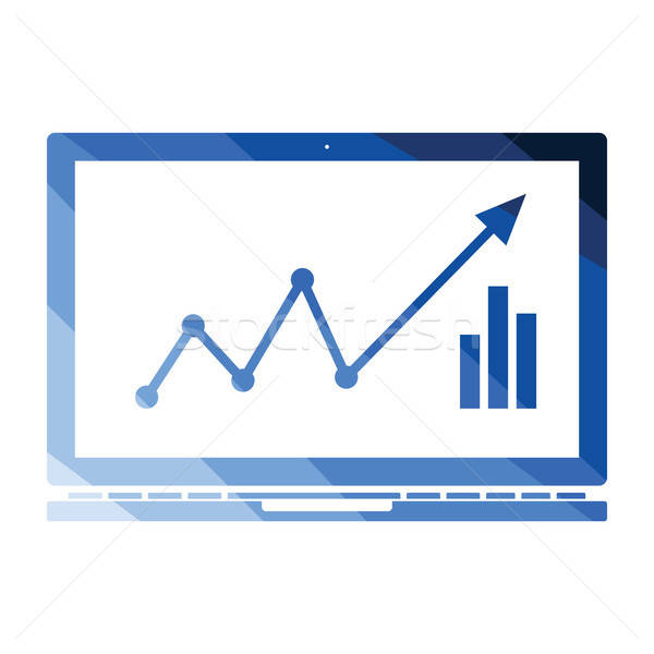 Stock photo: Laptop with chart icon