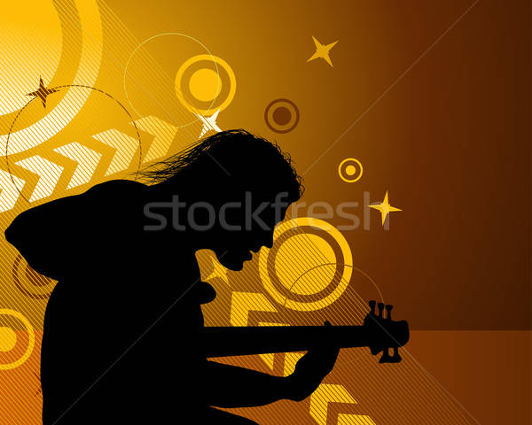 Rock groep ontwerp partij gitaar metaal Stockfoto © angelp
