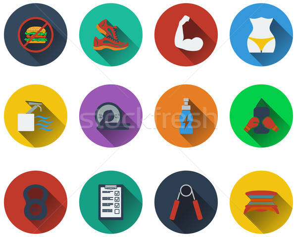 Set of fitness icons Stock photo © angelp