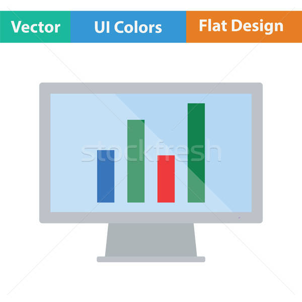 Foto stock: Monitor · analítica · diagrama · ícone · computador · abstrato