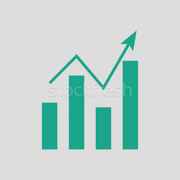 Analytics grafiek icon grijs groene abstract Stockfoto © angelp