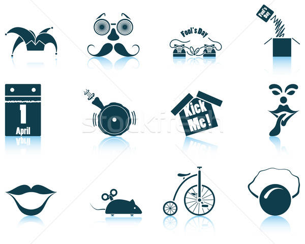 Set of April Fool's day icons Stock photo © angelp