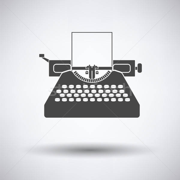 Foto stock: Máquina · de · escribir · icono · gris · tecnología · teclado · comunicación