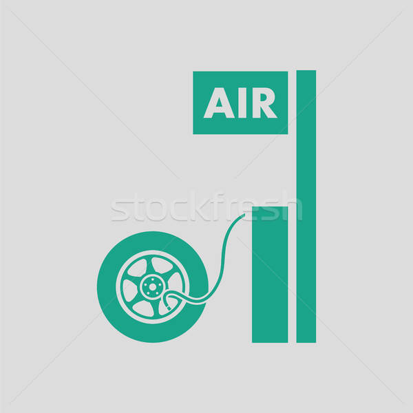Колеса насос станция икона серый зеленый Сток-фото © angelp