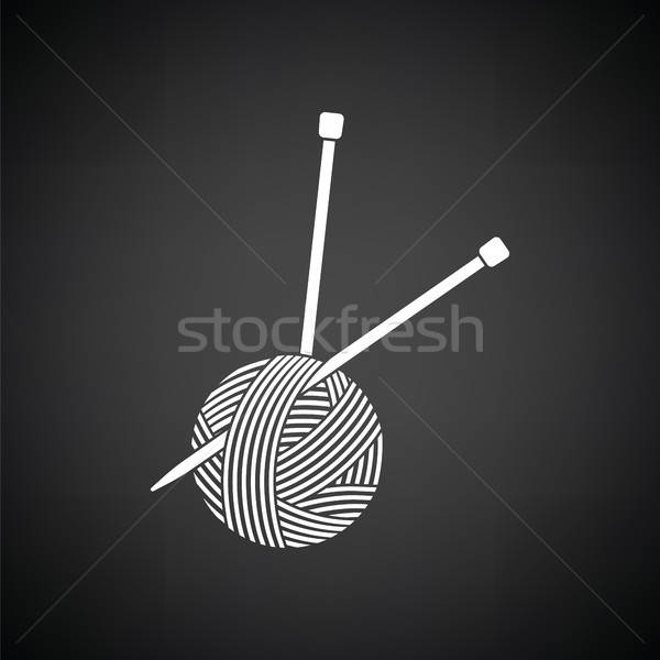 Yarn ball with knitting needles icon Stock photo © angelp