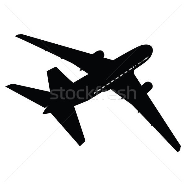 Avion silhouette blanche affaires technologie fond Photo stock © angelp
