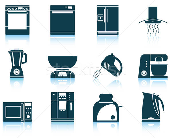 Szett konyhai felszerelés ikon gyűjtemény ikon eps 10 Stock fotó © angelp