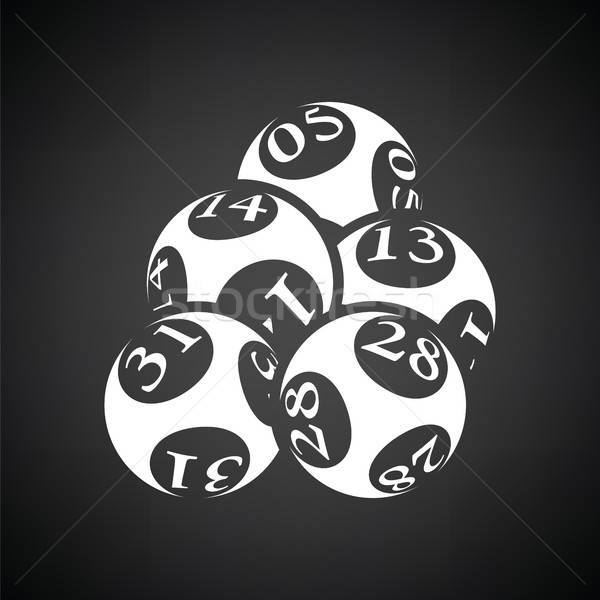 Lottó golyók ikon feketefehér pénz művészet Stock fotó © angelp