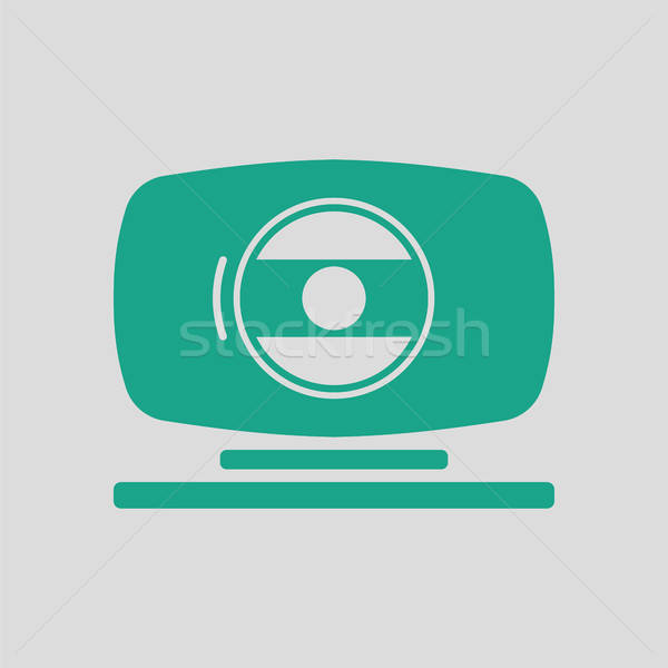 Webcam icona grigio verde internet vetro Foto d'archivio © angelp