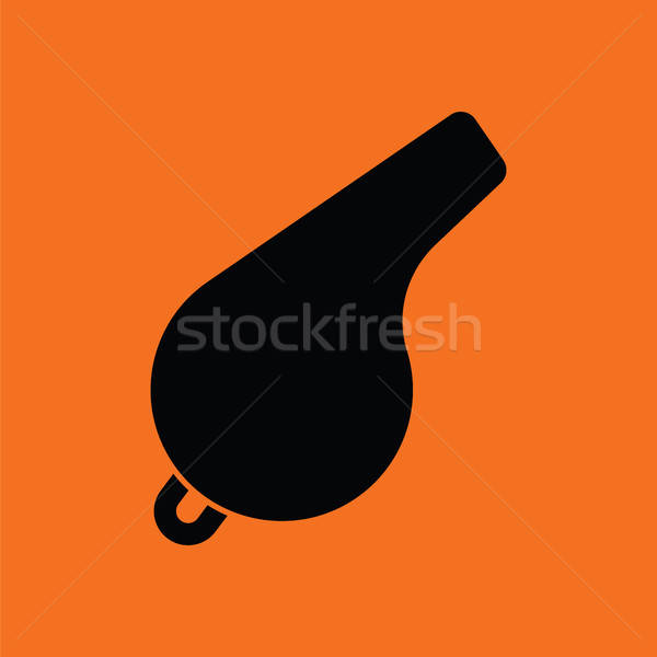 Fluier icoană portocaliu negru fotbal sportiv Imagine de stoc © angelp