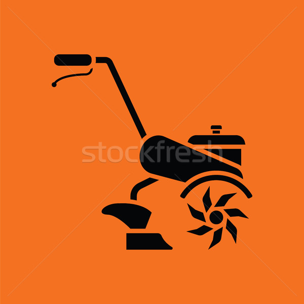 Stockfoto: Tuin · icon · oranje · zwarte · werk · natuur