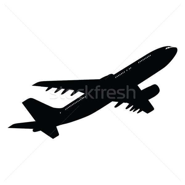 Aereo silhouette bianco tecnologia sfondo viaggio Foto d'archivio © angelp