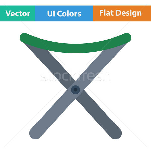 Stock photo: Flat design icon of Fishing folding chair