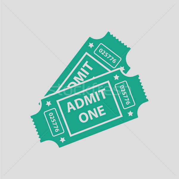 Mozi jegyek ikon szürke zöld film Stock fotó © angelp