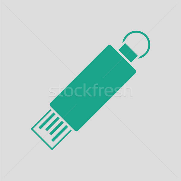 Usb flaş ikon gri yeşil teknoloji Stok fotoğraf © angelp