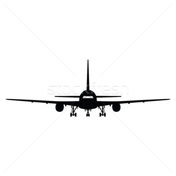 Vliegtuig silhouet witte business technologie achtergrond Stockfoto © angelp
