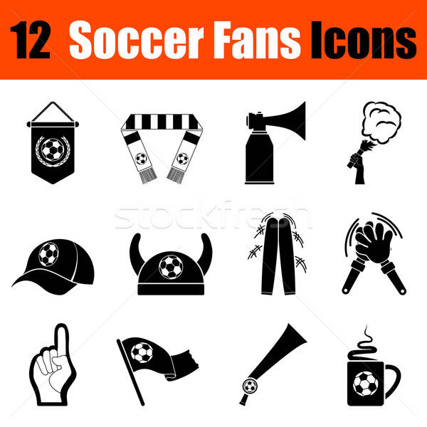 Set of soccer fans icons Stock photo © angelp