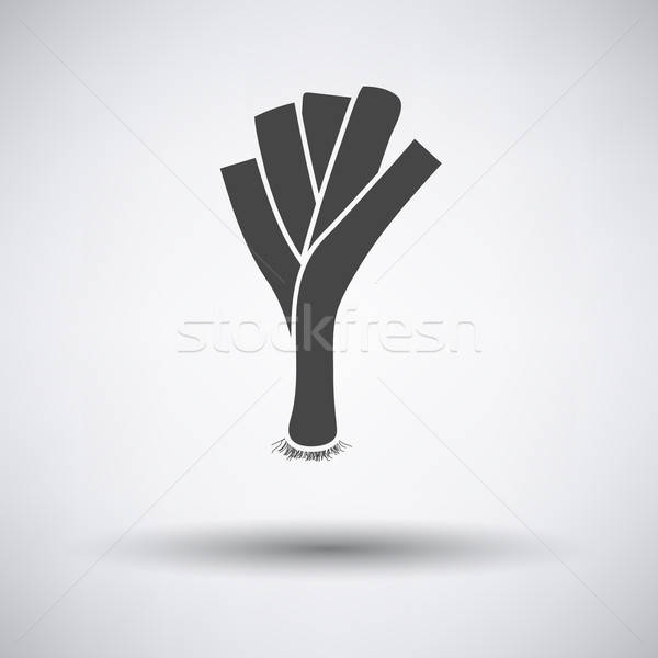 Leek onion icon on gray background Stock photo © angelp