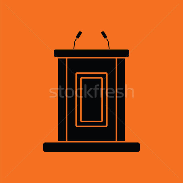 Getuige stand icon oranje zwarte vak Stockfoto © angelp