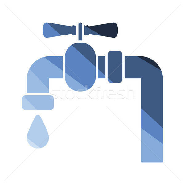 Icon of  pipe with valve Stock photo © angelp