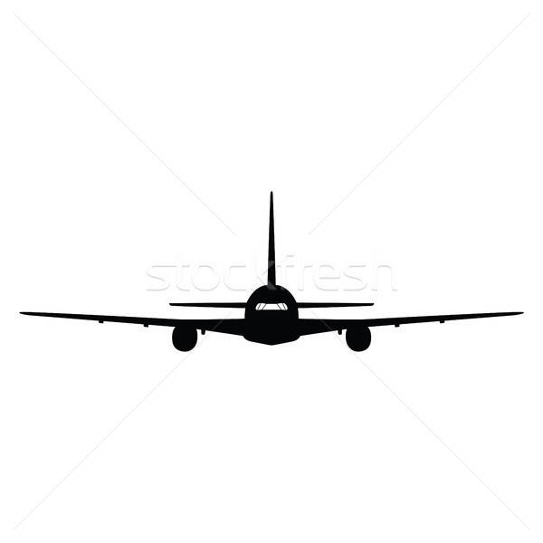 Vliegtuig silhouet witte business technologie achtergrond Stockfoto © angelp