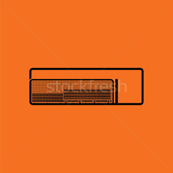 бейсбольной резерв скамейке икона оранжевый черный Сток-фото © angelp