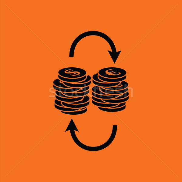 Dollar euro coins stack icon Stock photo © angelp