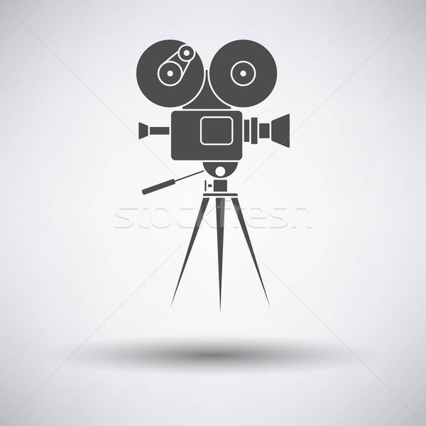 Retro bioscoop camera icon grijs industrie Stockfoto © angelp