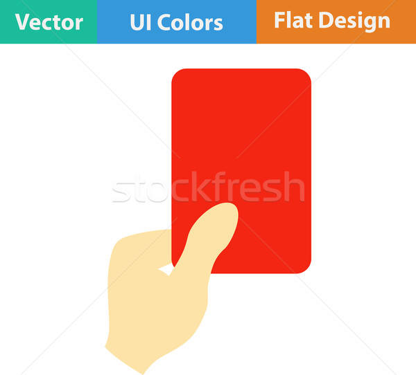 Icon of football referee hand with red card Stock photo © angelp