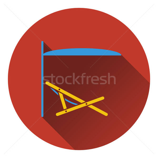 Sea beach recliner with umbrella icon Stock photo © angelp