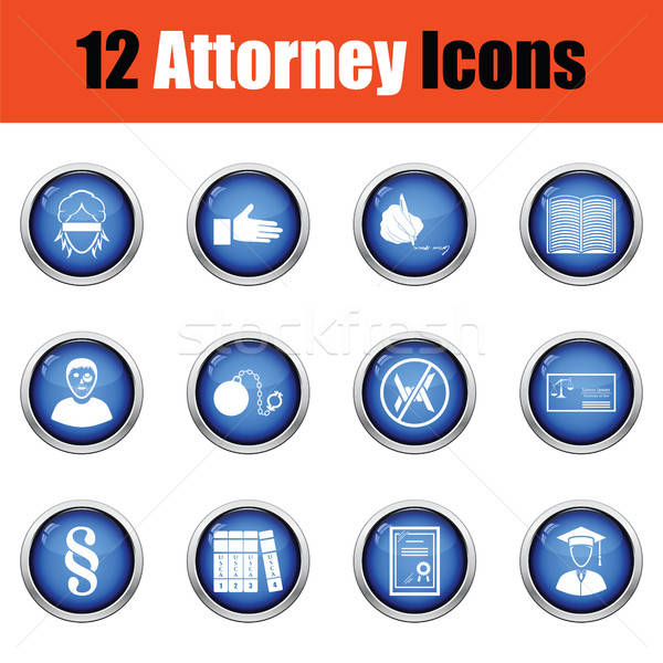 Set of attorney icons.   Stock photo © angelp