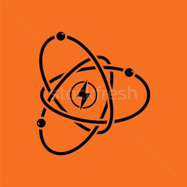 Atom Energie Symbol orange schwarz Bildung Stock foto © angelp