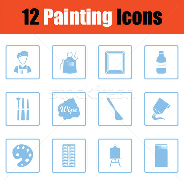 Set of painting icons Stock photo © angelp