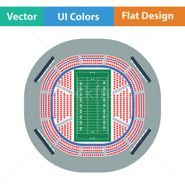Amerykański piłka nożna stadion widoku ikona kolor Zdjęcia stock © angelp