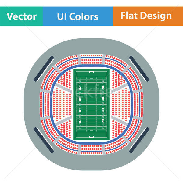 American football stadium bird's-eye view icon Stock photo © angelp