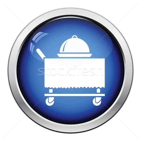 Restaurant  cloche on delivering cart icon Stock photo © angelp