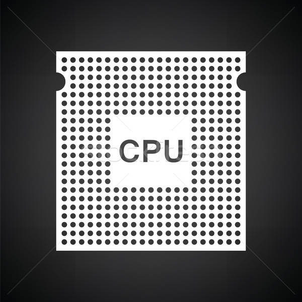 Cpu icoană negru alb reţea web negru Imagine de stoc © angelp