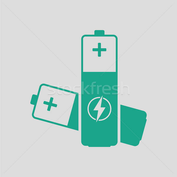 Elektryczne baterii ikona szary zielone technologii Zdjęcia stock © angelp