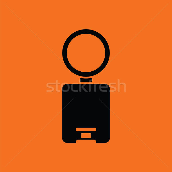 Vuilnisbak icon oranje zwarte kantoor badkamer Stockfoto © angelp
