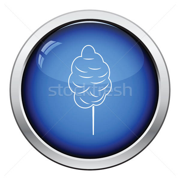 Katoen snoep icon glanzend knop ontwerp Stockfoto © angelp