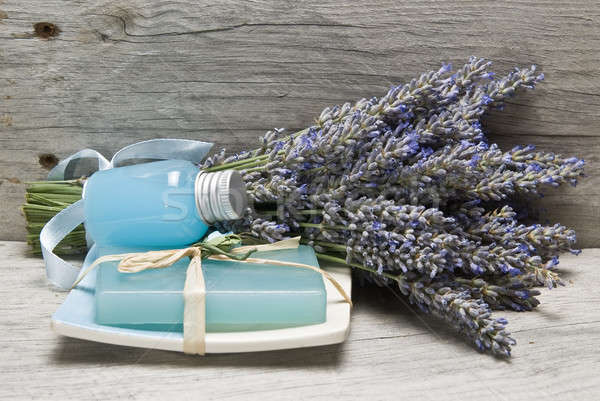 Stockfoto: Lavendel · hygiëne · oude · houten · plank · natuur