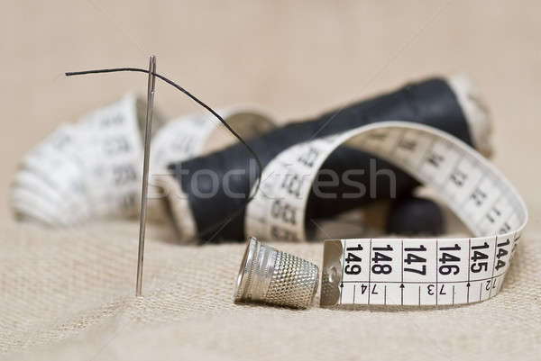 Szycia narzędzia tradycyjny konopie powierzchnia oka Zdjęcia stock © angelsimon