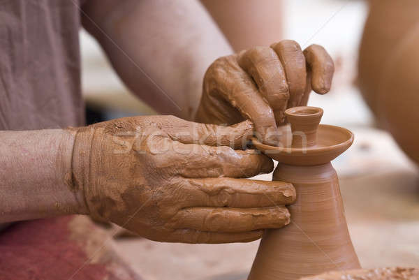 Working with clay. Stock photo © angelsimon