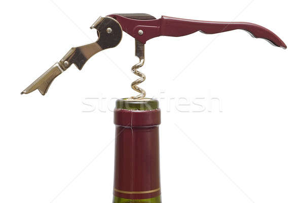 Foto stock: Vermelho · abertura · vinho · tinto · vinho · beber