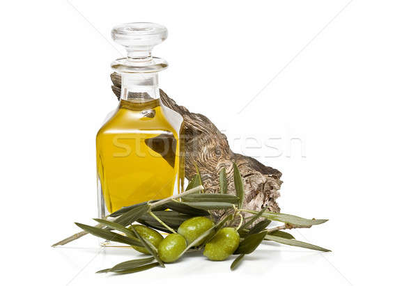 Premia oliwy dziewica oliwek odizolowany biały Zdjęcia stock © angelsimon
