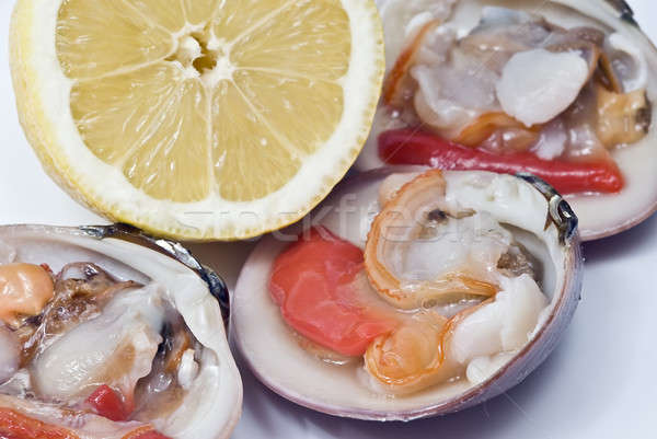 Crudo limón frescos aislado blanco peces Foto stock © angelsimon